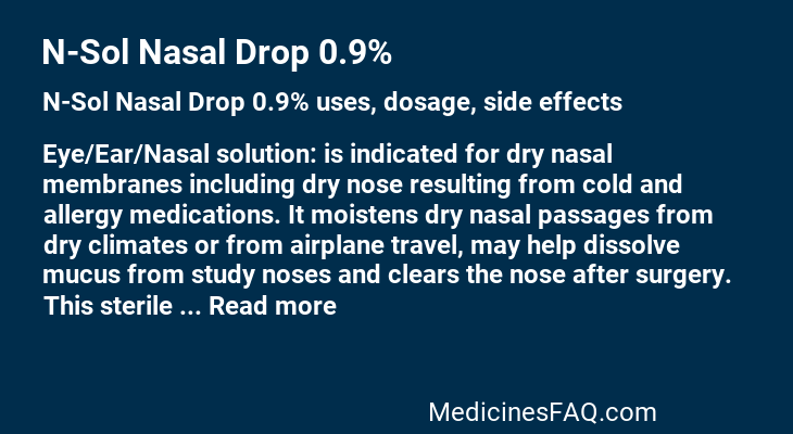 N-Sol Nasal Drop 0.9%