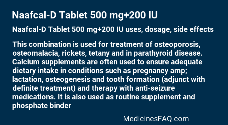 Naafcal-D Tablet 500 mg+200 IU
