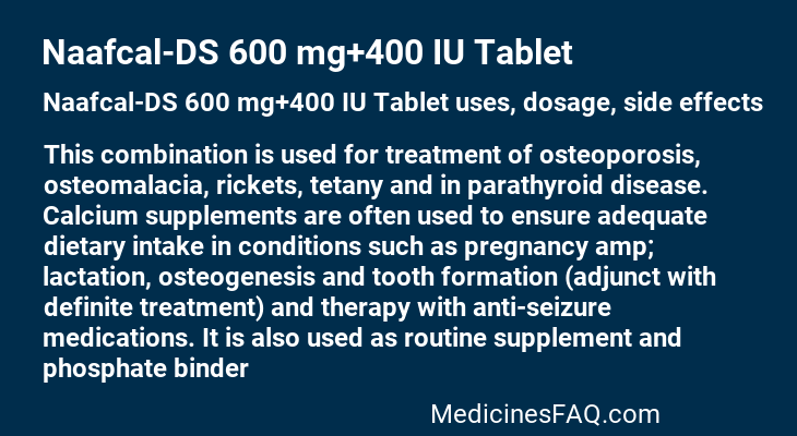 Naafcal-DS 600 mg+400 IU Tablet