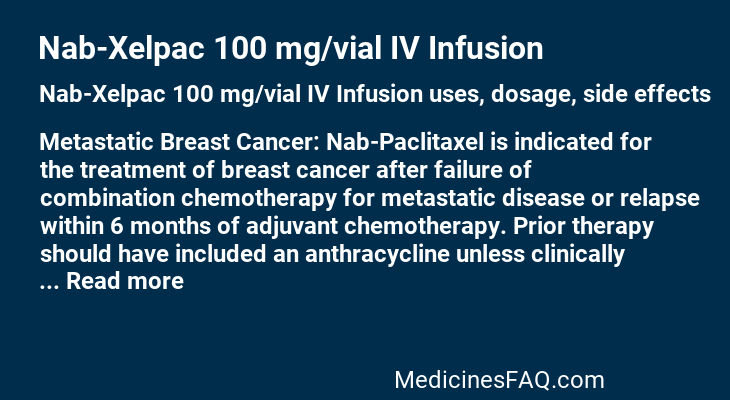 Nab-Xelpac 100 mg/vial IV Infusion