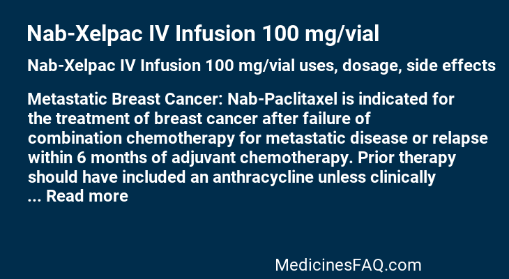 Nab-Xelpac IV Infusion 100 mg/vial