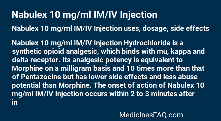 Nabulex 10 mg/ml IM/IV Injection