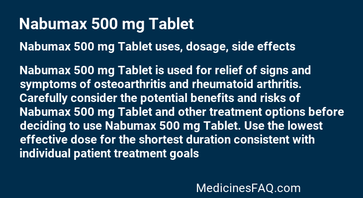 Nabumax 500 mg Tablet