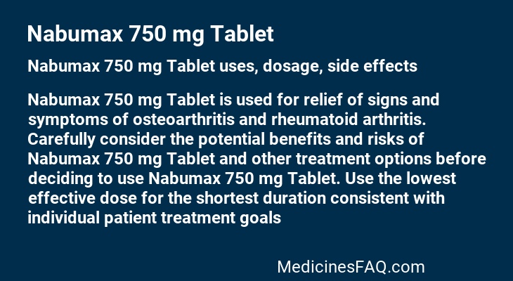 Nabumax 750 mg Tablet