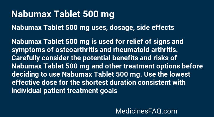 Nabumax Tablet 500 mg