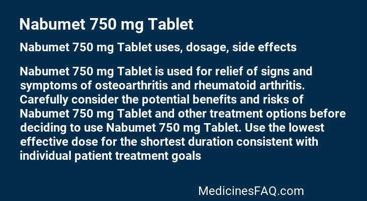 Nabumet 750 mg Tablet