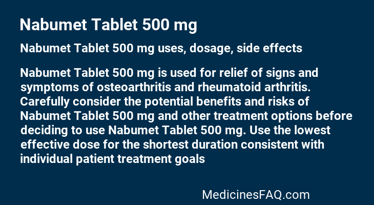 Nabumet Tablet 500 mg