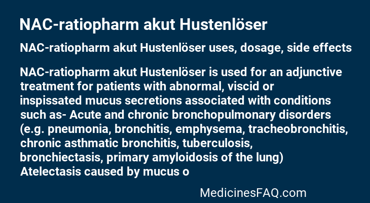 NAC-ratiopharm akut Hustenlöser