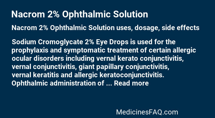 Nacrom 2% Ophthalmic Solution