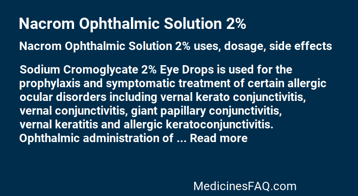 Nacrom Ophthalmic Solution 2%