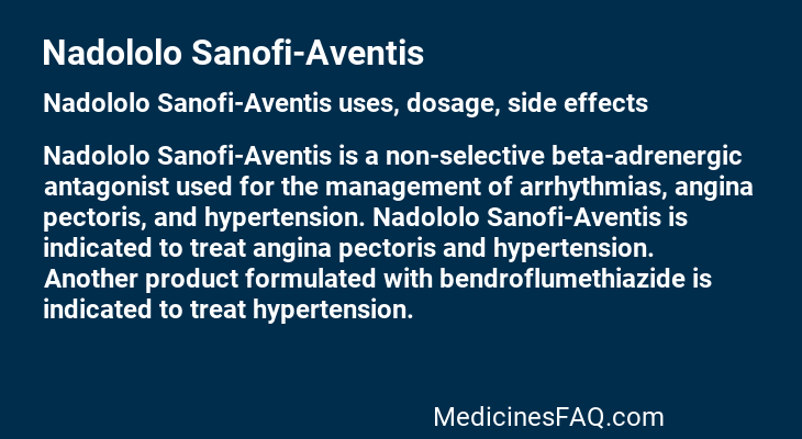 Nadololo Sanofi-Aventis