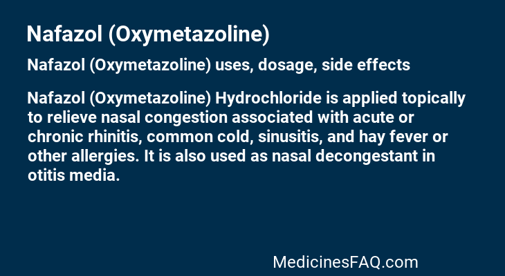 Nafazol (Oxymetazoline)