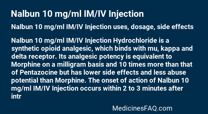 Nalbun 10 mg/ml IM/IV Injection