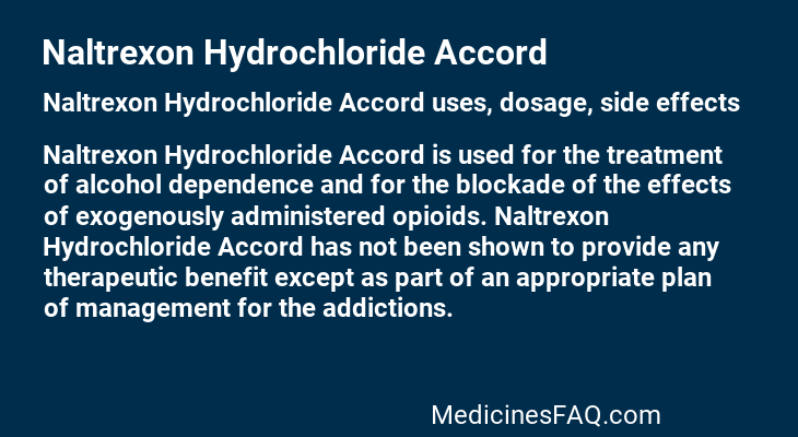 Naltrexon Hydrochloride Accord