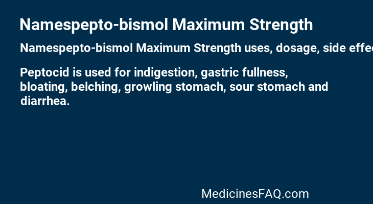 Namespepto-bismol Maximum Strength