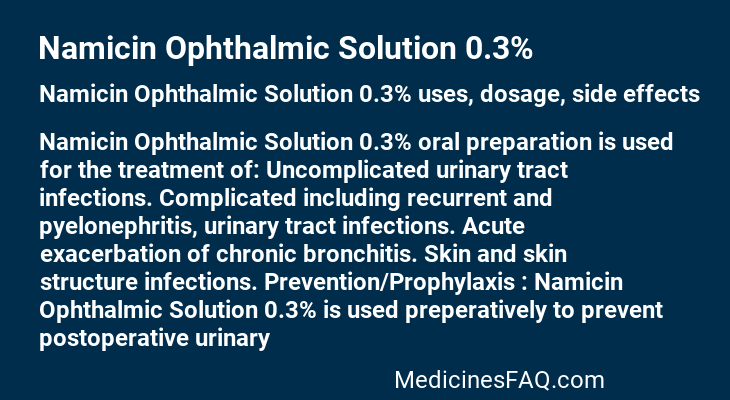 Namicin Ophthalmic Solution 0.3%