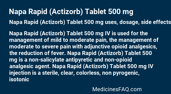Napa Rapid (Actizorb) Tablet 500 mg