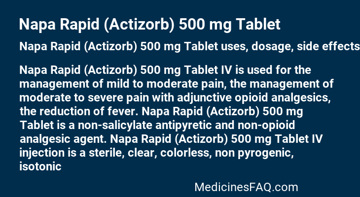 Napa Rapid (Actizorb) 500 mg Tablet