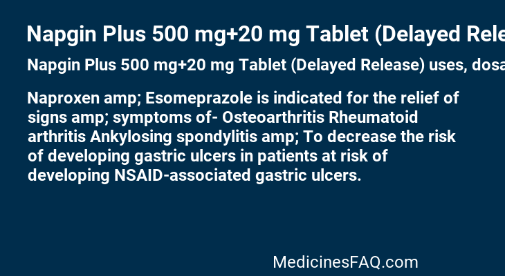 Napgin Plus 500 mg+20 mg Tablet (Delayed Release)