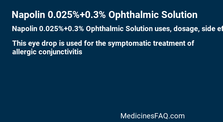 Napolin 0.025%+0.3% Ophthalmic Solution