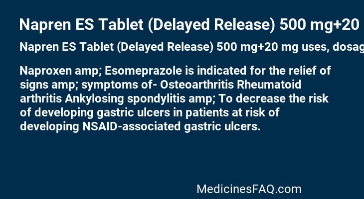 Napren ES Tablet (Delayed Release) 500 mg+20 mg