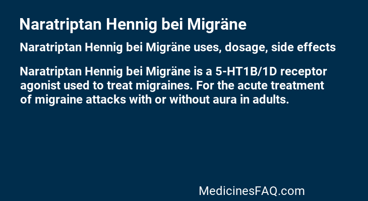 Naratriptan Hennig bei Migräne