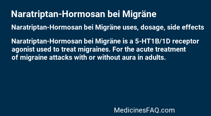 Naratriptan-Hormosan bei Migräne