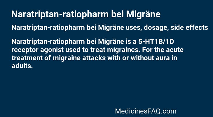 Naratriptan-ratiopharm bei Migräne