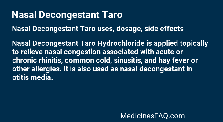 Nasal Decongestant Taro