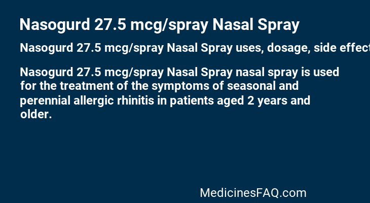 Nasogurd 27.5 mcg/spray Nasal Spray