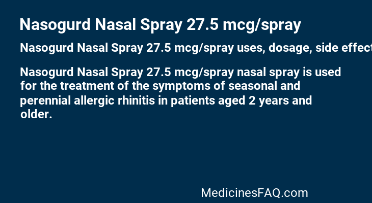 Nasogurd Nasal Spray 27.5 mcg/spray