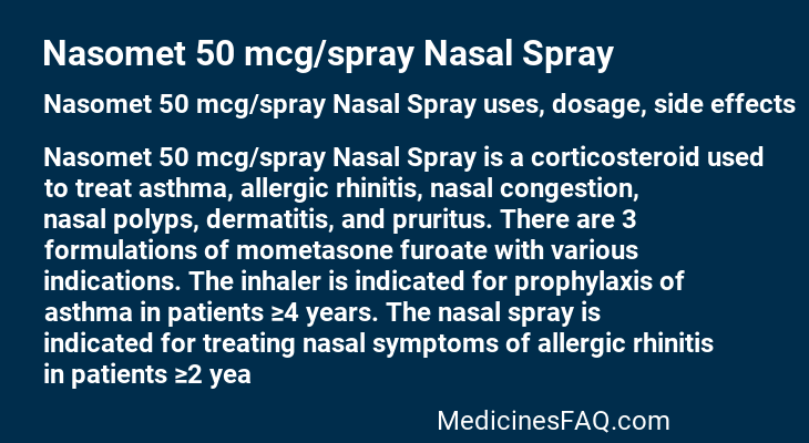 Nasomet 50 mcg/spray Nasal Spray