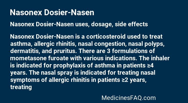 Nasonex Dosier-Nasen