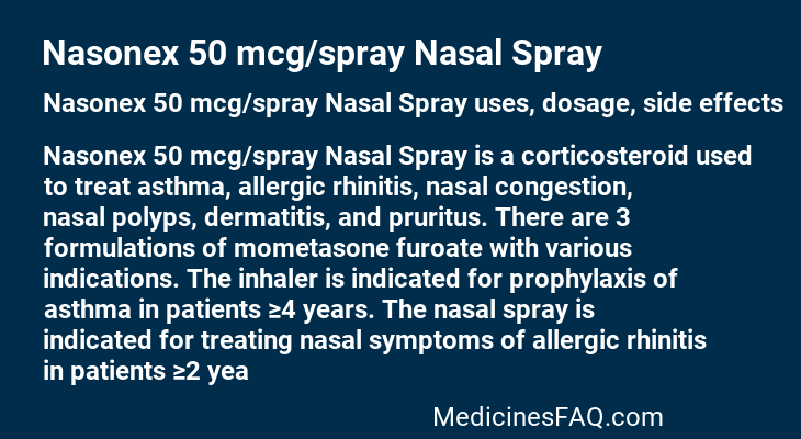 Nasonex 50 mcg/spray Nasal Spray