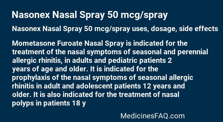 Nasonex Nasal Spray 50 mcg/spray