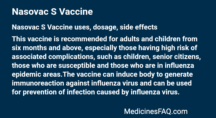 Nasovac S Vaccine