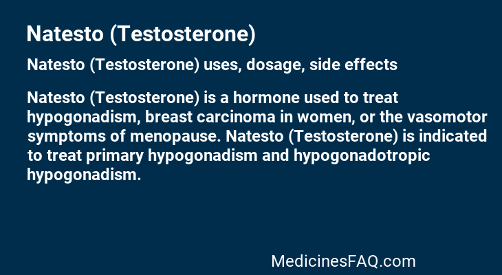 Natesto (Testosterone)