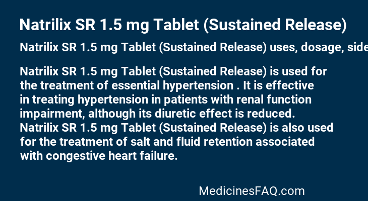 Natrilix SR 1.5 mg Tablet (Sustained Release)