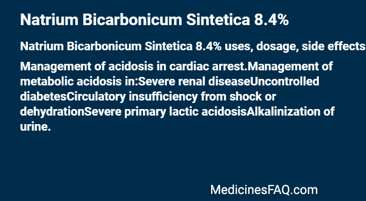 Natrium Bicarbonicum Sintetica 8.4%