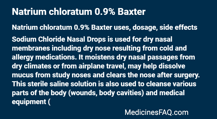 Natrium chloratum 0.9% Baxter