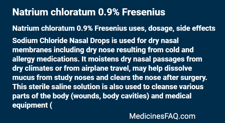 Natrium chloratum 0.9% Fresenius