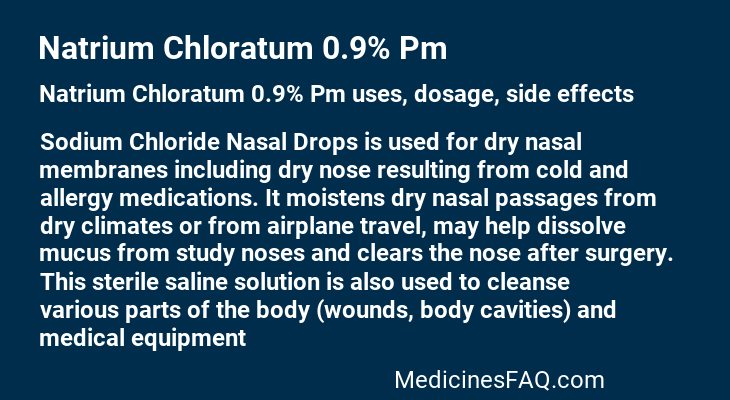 Natrium Chloratum 0.9% Pm