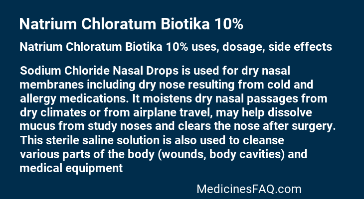Natrium Chloratum Biotika 10%