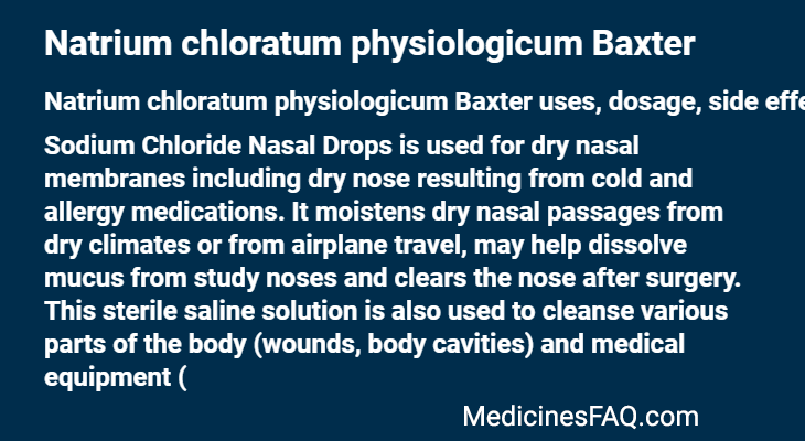 Natrium chloratum physiologicum Baxter