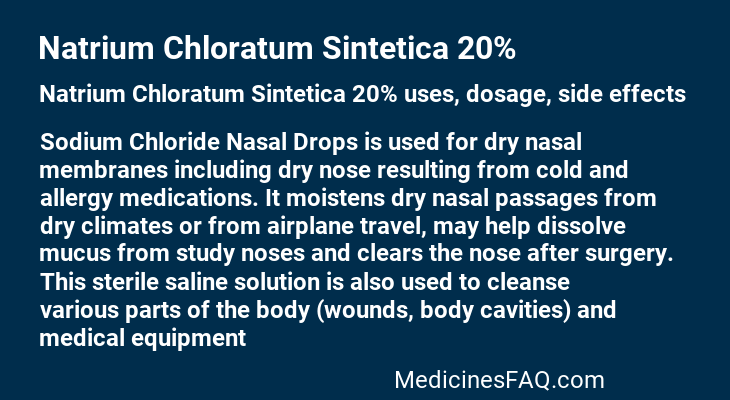 Natrium Chloratum Sintetica 20%