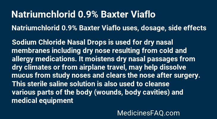 Natriumchlorid 0.9% Baxter Viaflo