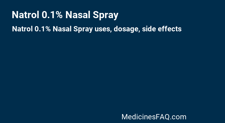 Natrol 0.1% Nasal Spray