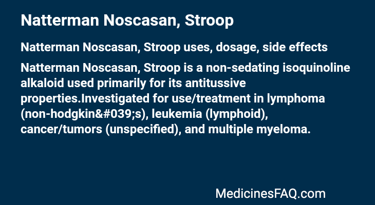 Natterman Noscasan, Stroop