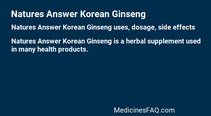 Natures Answer Korean Ginseng