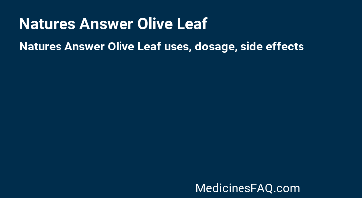 Natures Answer Olive Leaf